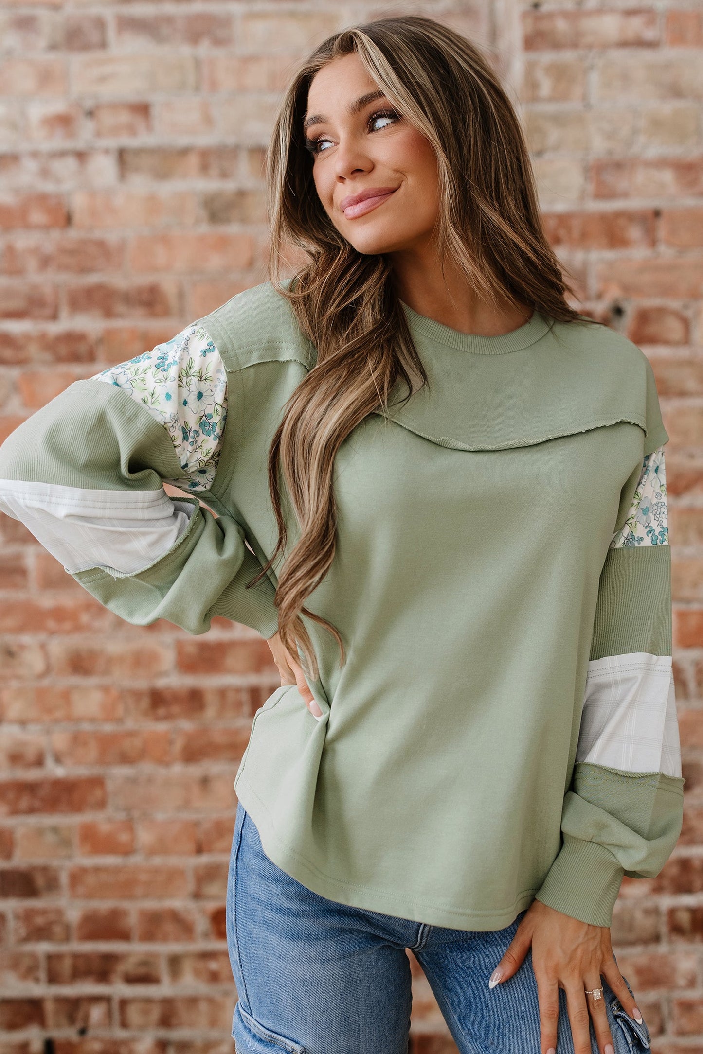 Threaded Pear Oaklee Relaxed French Terry Top