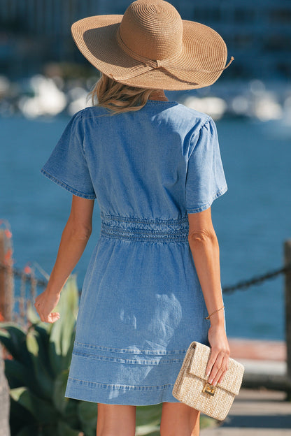 Threaded Pear Itzel Short Sleeve Mini Dress