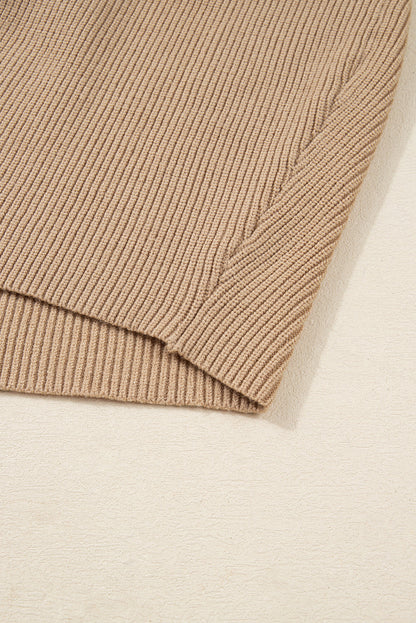 Threaded Pear Zariah Embellished Keyhole Ribbed Sweater