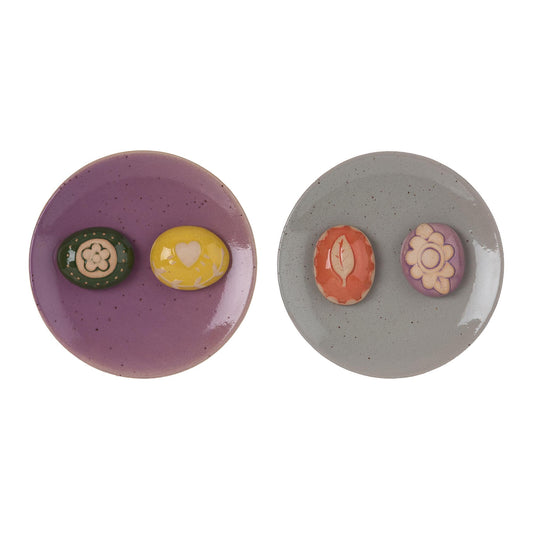 Small Butterfly Bath Flower Set of 2 Spring Home Decorations Terra Cotta Decorative Trays and Platters