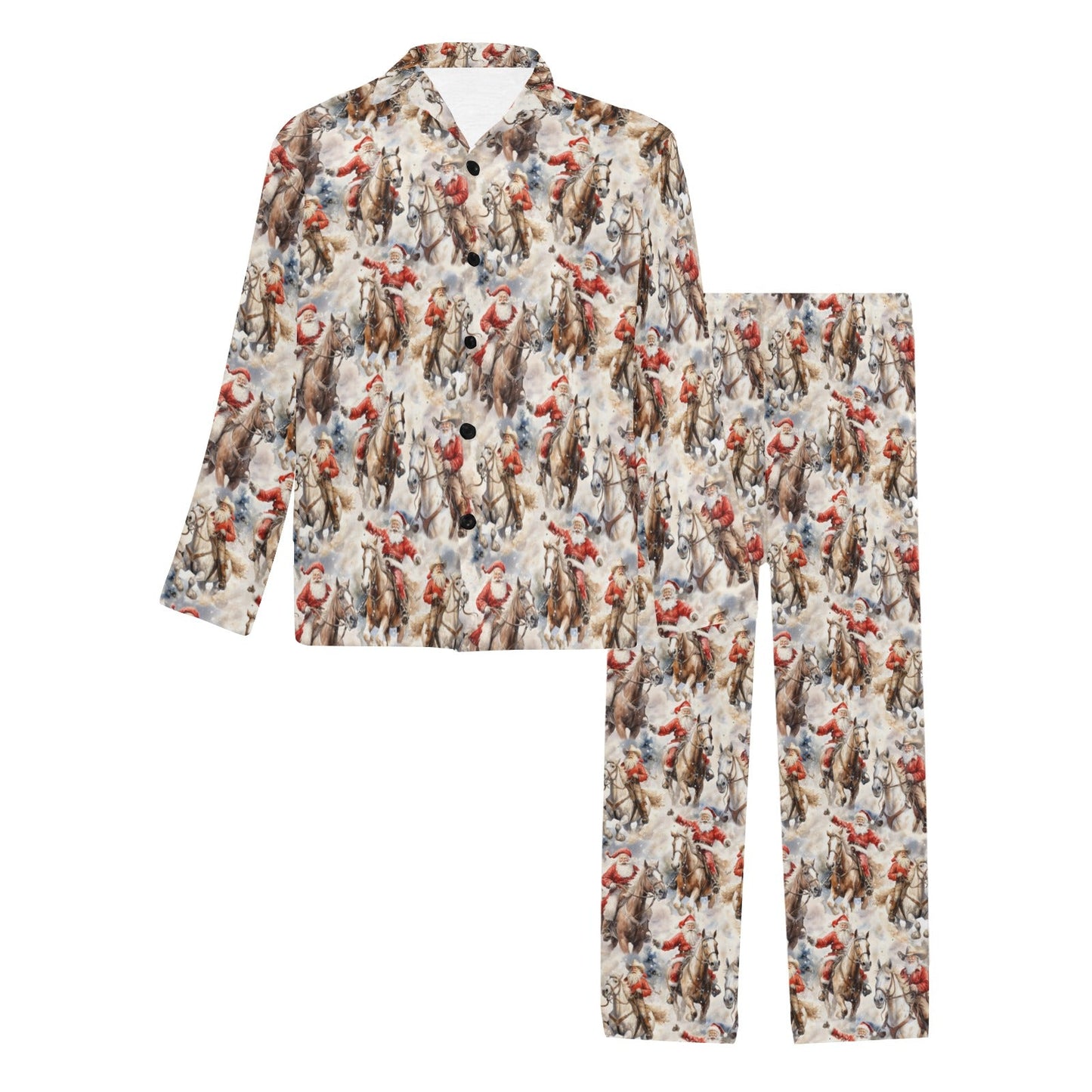 Western Cowboy Santa Christmas Men's Pajamas