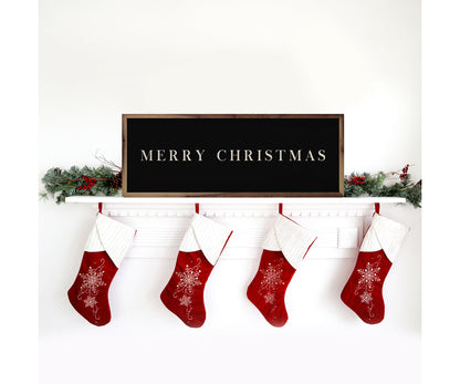 Kendrick Home Merry Christmas Caps Black