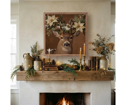 Kendrick Home Poinsettia Deer