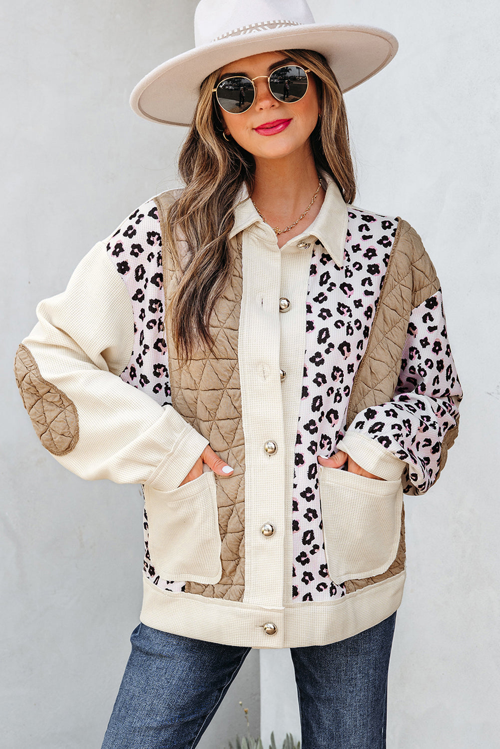 Threaded Pear Novaza Quilted Patchwork Front Jacket