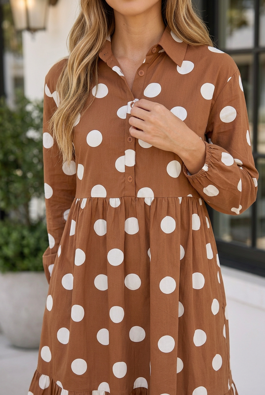 Threaded Pear Alexa Long Sleeve Shift Dress