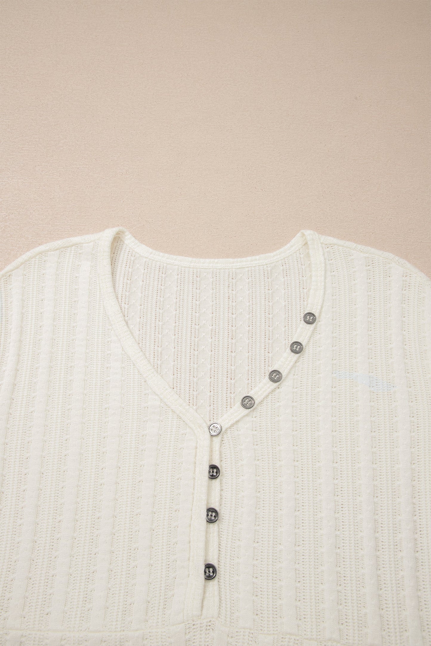 Threaded Pear Frankie Raw Seam Henley Tee