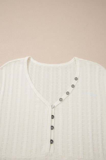 Threaded Pear Frankie Raw Seam Henley Tee