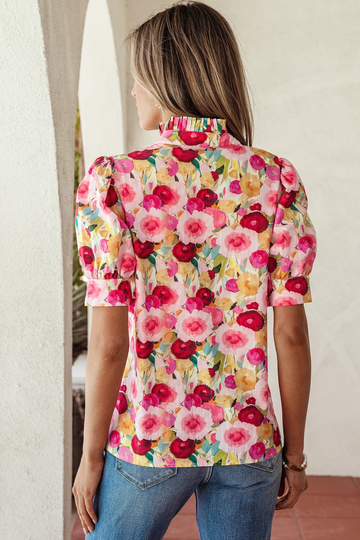 Threaded Pear Charleigh Puff Short Sleeve Blouse