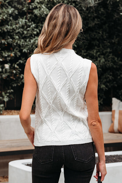 Threaded Pear Alaia Pearled Textured Knit Sweater Vest