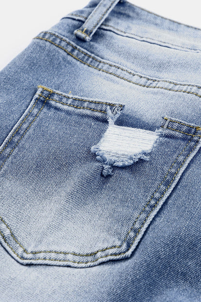 Threaded Pear Georgia Skinny Distressed Capri Jeans