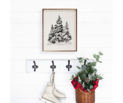 Kendrick Home Grayscale Snowy Pines II