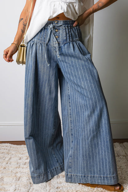 Threaded Pear Sutton Casual Wide Leg Jeans