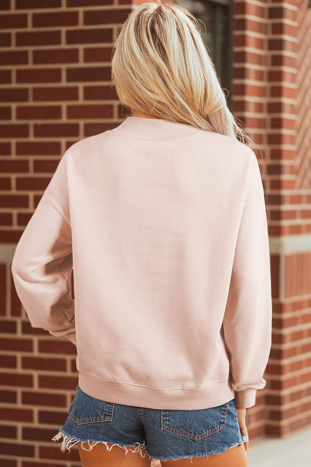 Threaded Pear Ensley apricot Oversize Mock Sweatshirt