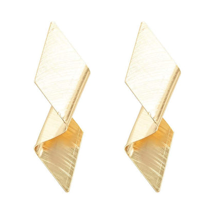 Goldtone Twisted Sequin Stud Earrings