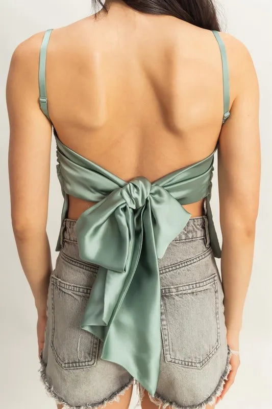 HYFVE Satin Back Tie Detail Cami
