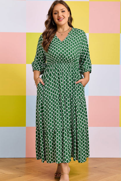 Threaded Pear Johanna Ruffle Hem Casual PLUS Dress