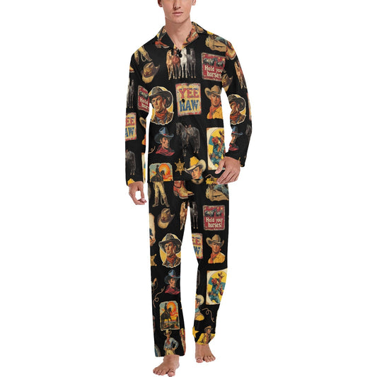 Vintage Cowboy Collage Western Pajamas