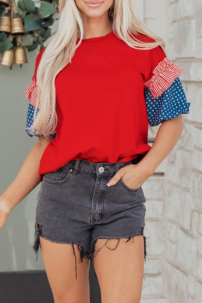 Threaded Pear Aspyn Short Puff Sleeve Top