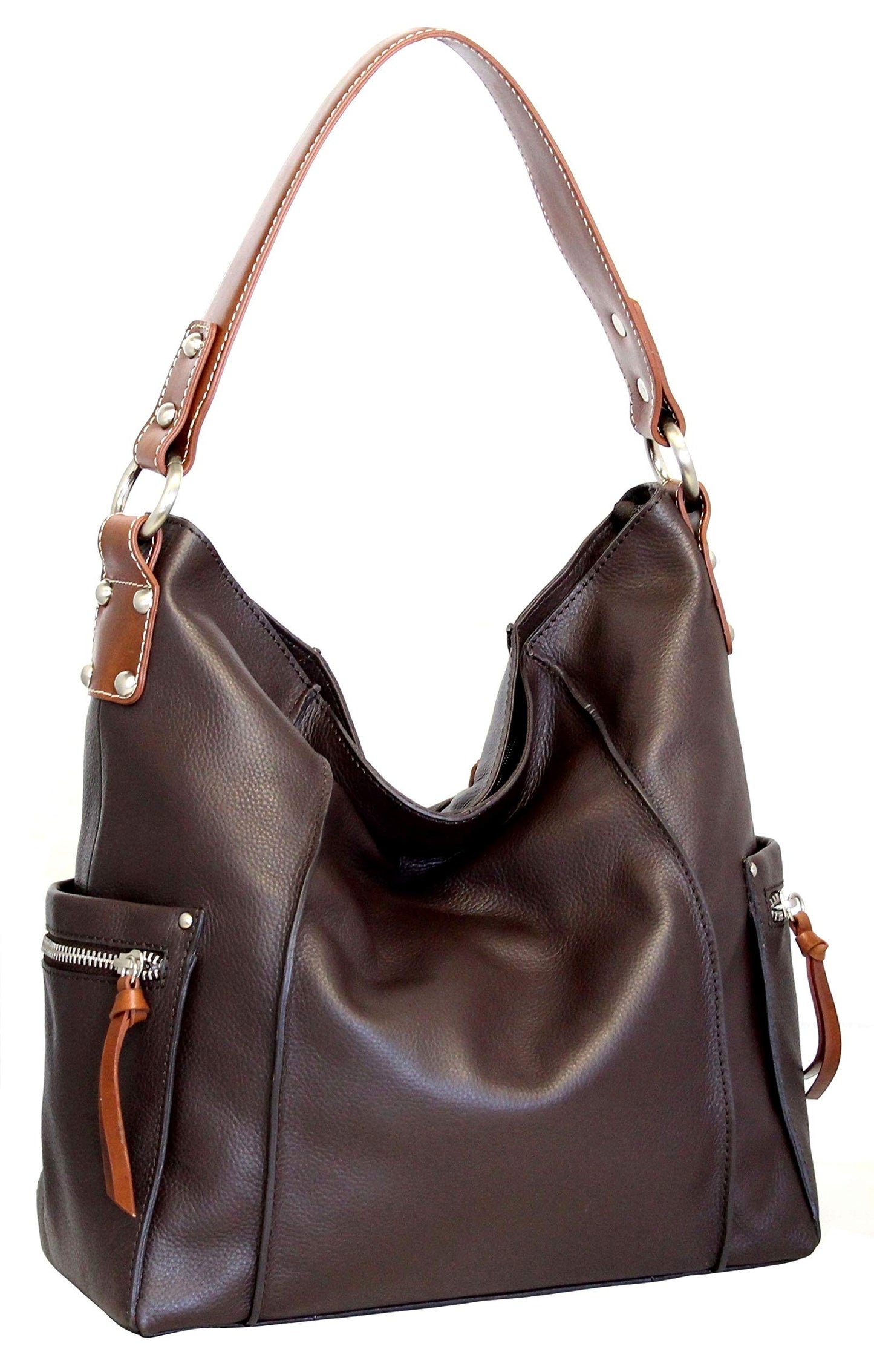 Alberta Leather Hobo in Chocolate