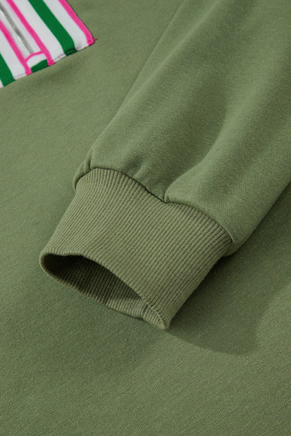 Threaded Pear Felitina Patchwork Zip Collar Pullover
