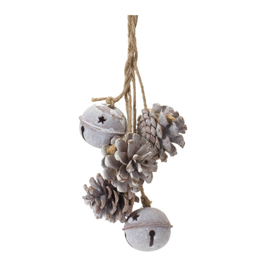 Melrose International Bell And Pine Cone Ornament (Set of 6)
