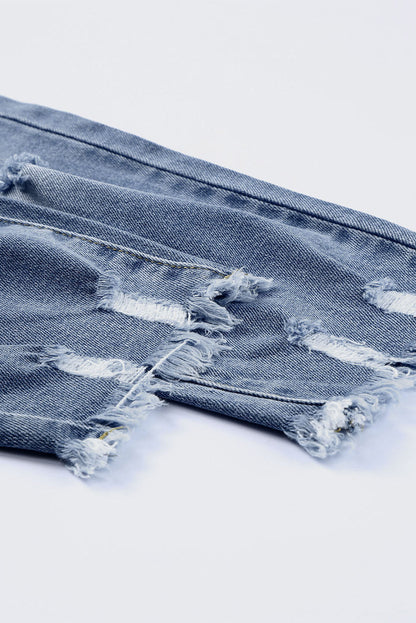 Threaded Pear Georgia Skinny Distressed Capri Jeans