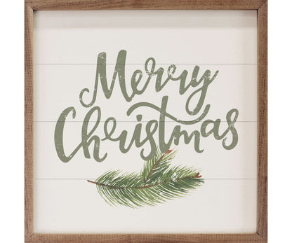 Kendrick Home Merry Christmas Green White