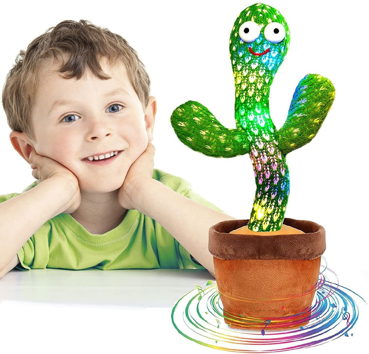 Prime Goods Dancing Cactus Plush Toy Doll Electronic Recording Shake with Song Funny Gift US - Green