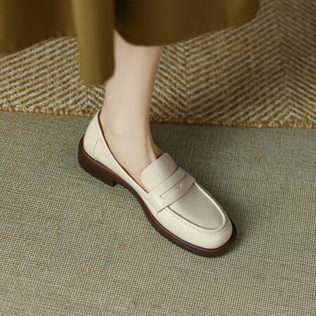 Women’s British Style Vintage Heeled Leather Shoes