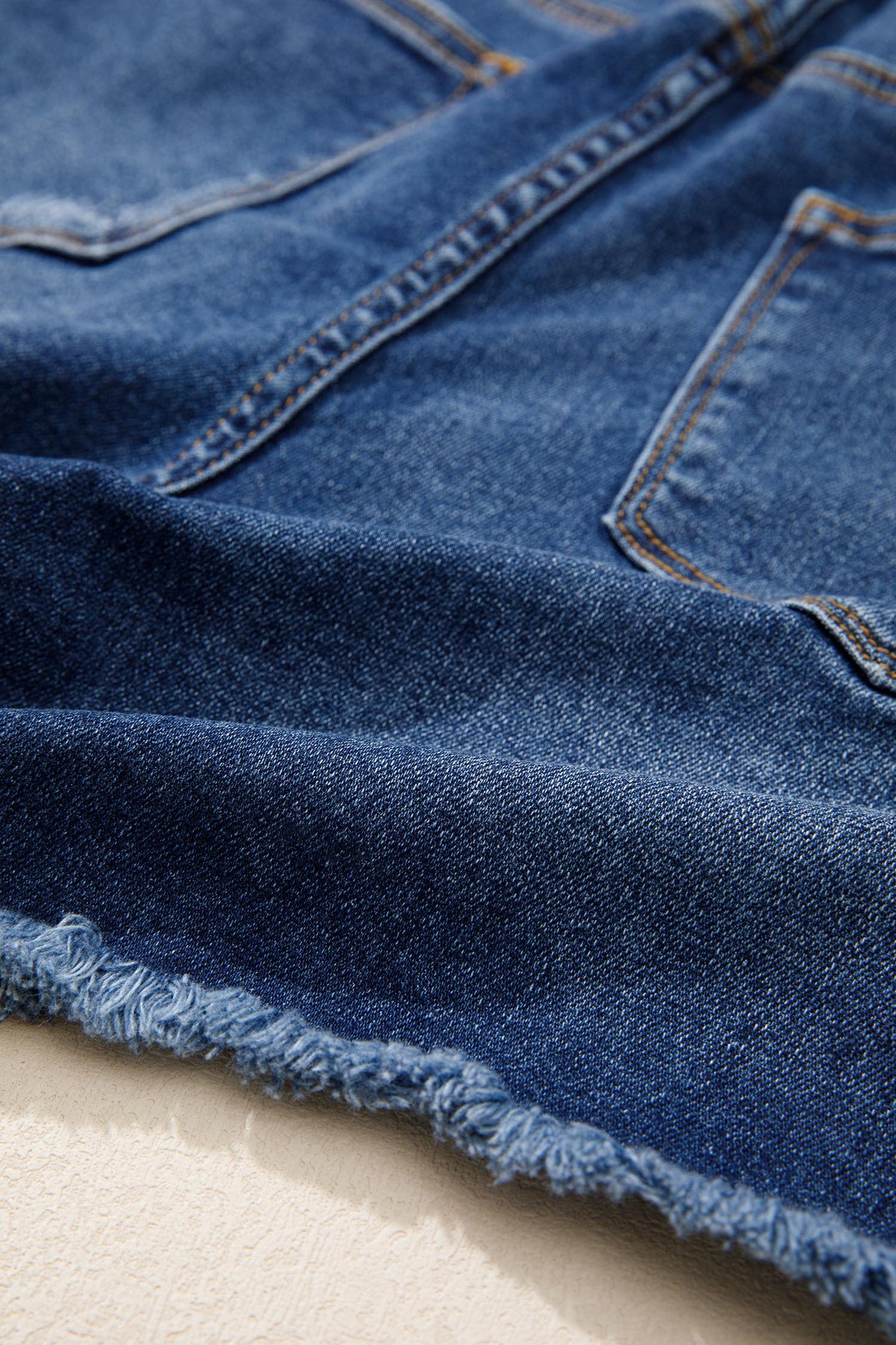 Threaded Pear Holland Hem Distressed Whiskery Shorts