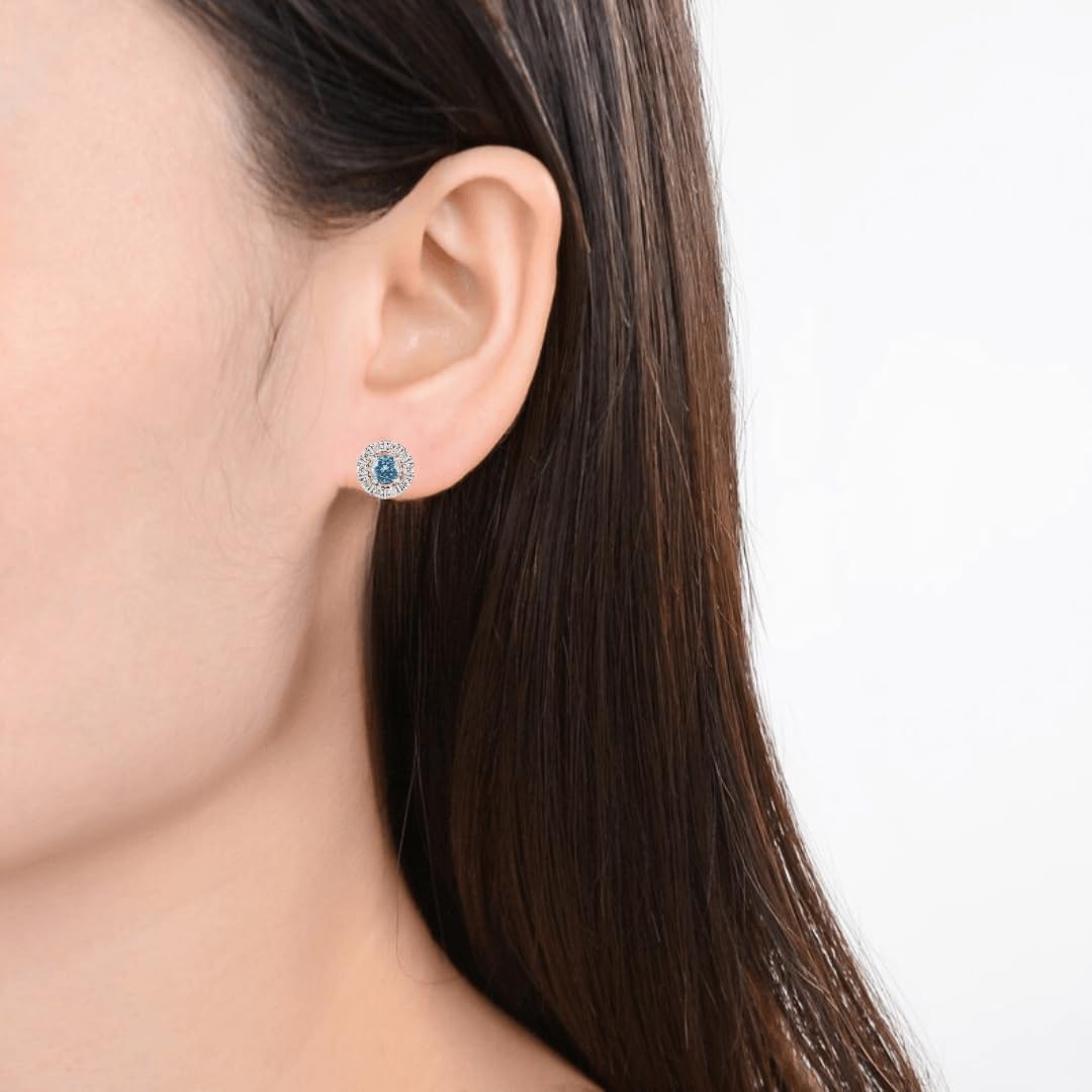 Silver Natural Cushion Shaped Blue Topaz Earrings & Necklace Jewelry Sets