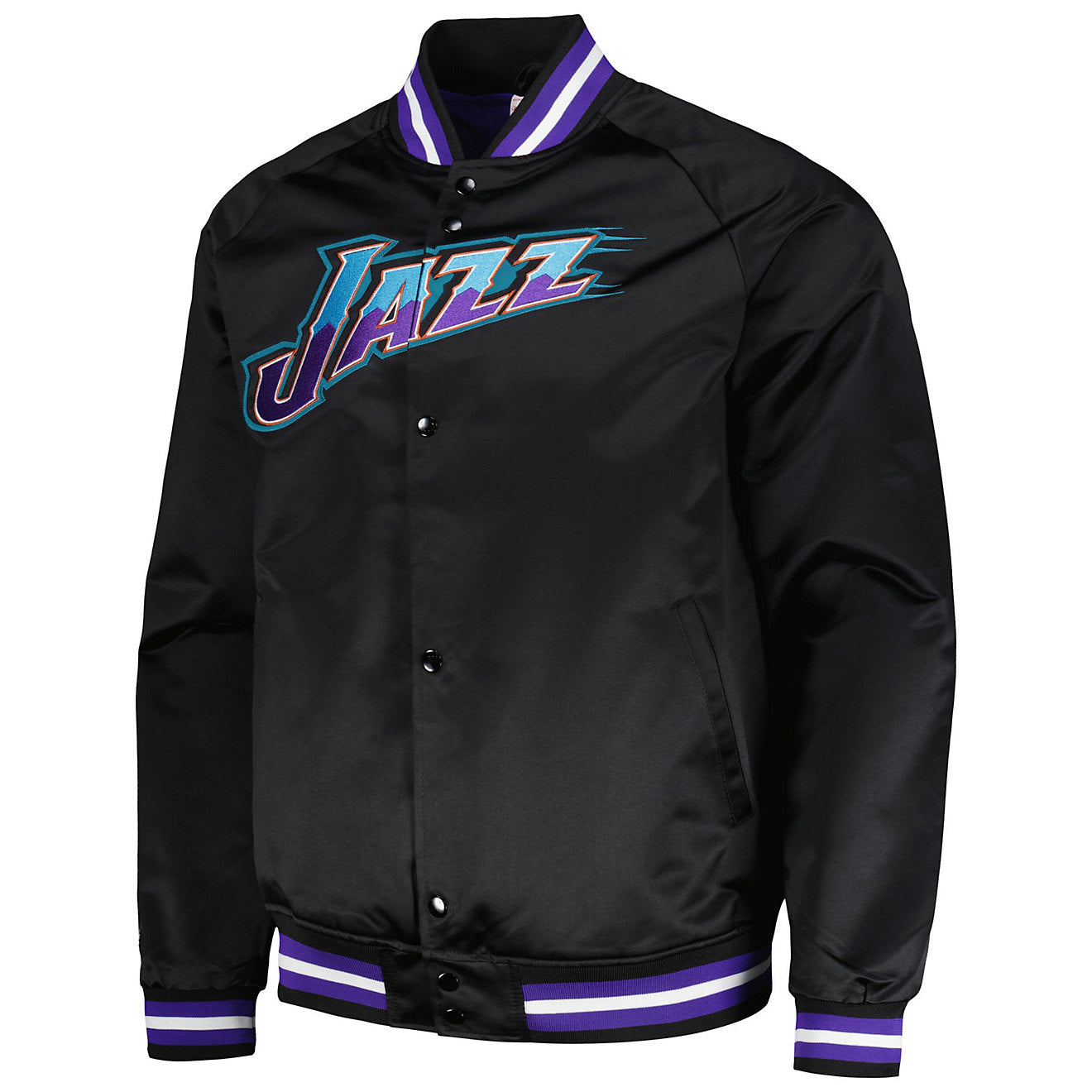 Mitchell & Ness Men's Lightweight Satin Jacket Vintage Logo Jazz Jackets