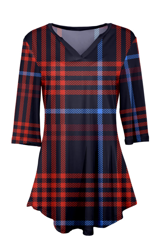 Red & Navy Plaid Holiday Print-