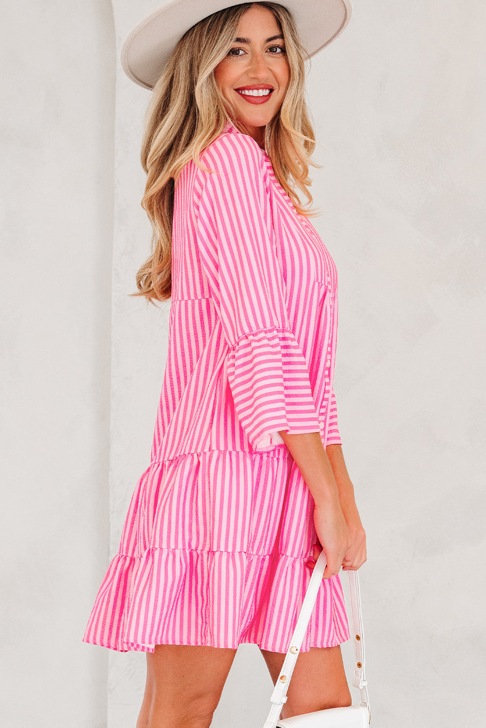Threaded Pear Oaklynn Tiered Flowy Mini Dress