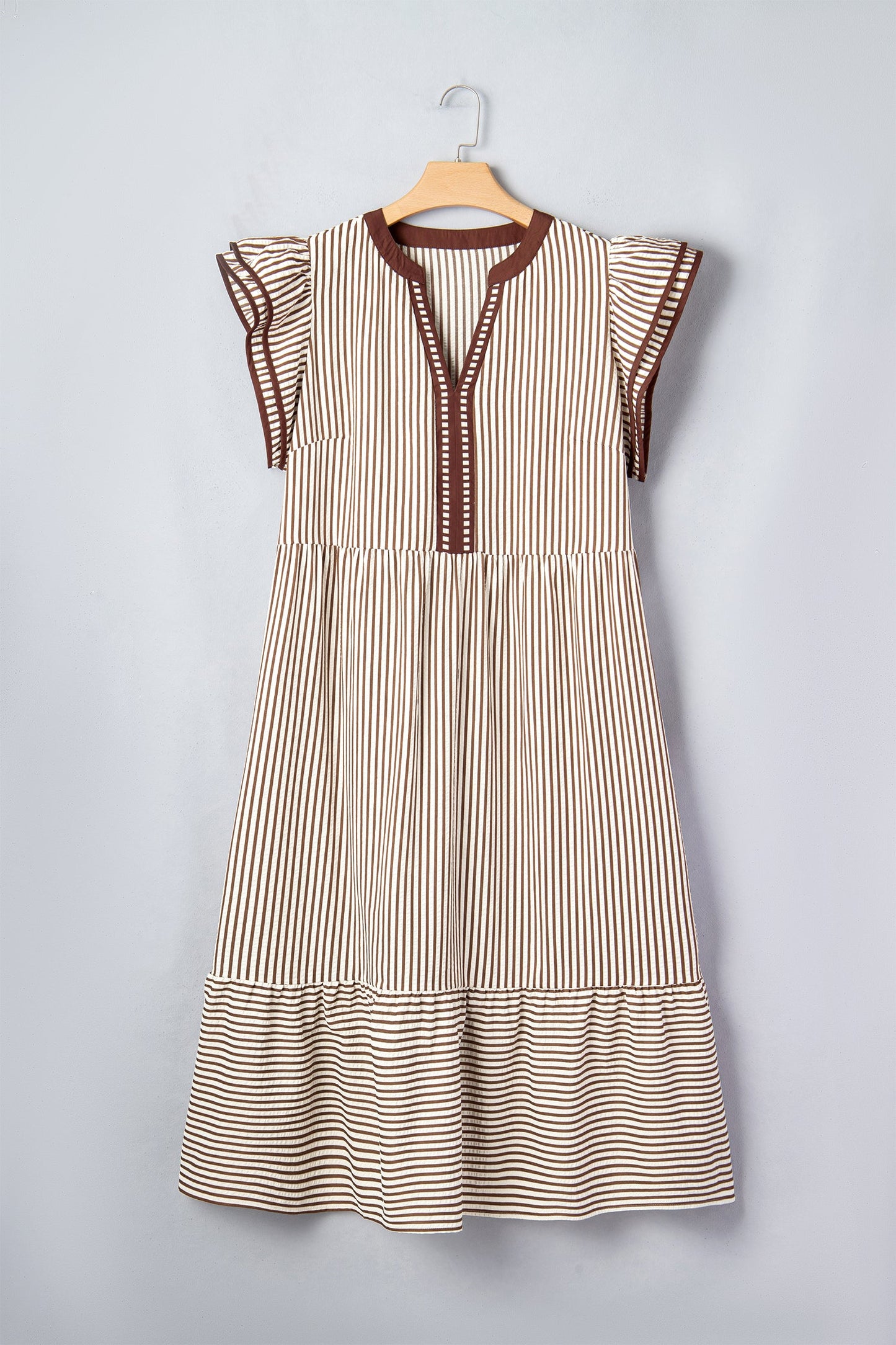 Threaded Pear Nadia Flutter Sleeve Maxi Plus Dress