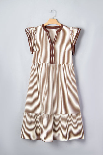 Threaded Pear Nadia Flutter Sleeve Maxi Plus Dress