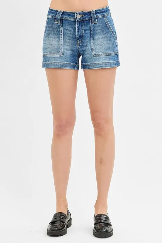 RISEN Low Rise Patched Pocket Shorts