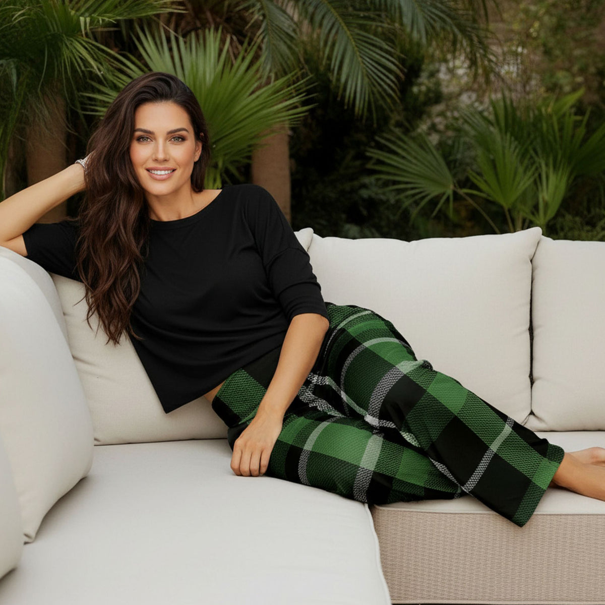Green and White w/ Black-