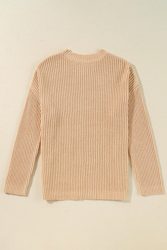 Threaded Pear Avery Side Slits Loose Sweater