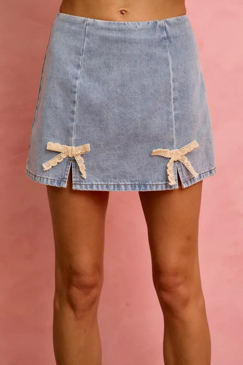 SO ME Lace Ribbon Trim Denim Mini Skirt – Zulily SO ME Lace Ribbon Trim Denim Mini Skirt – Zulily