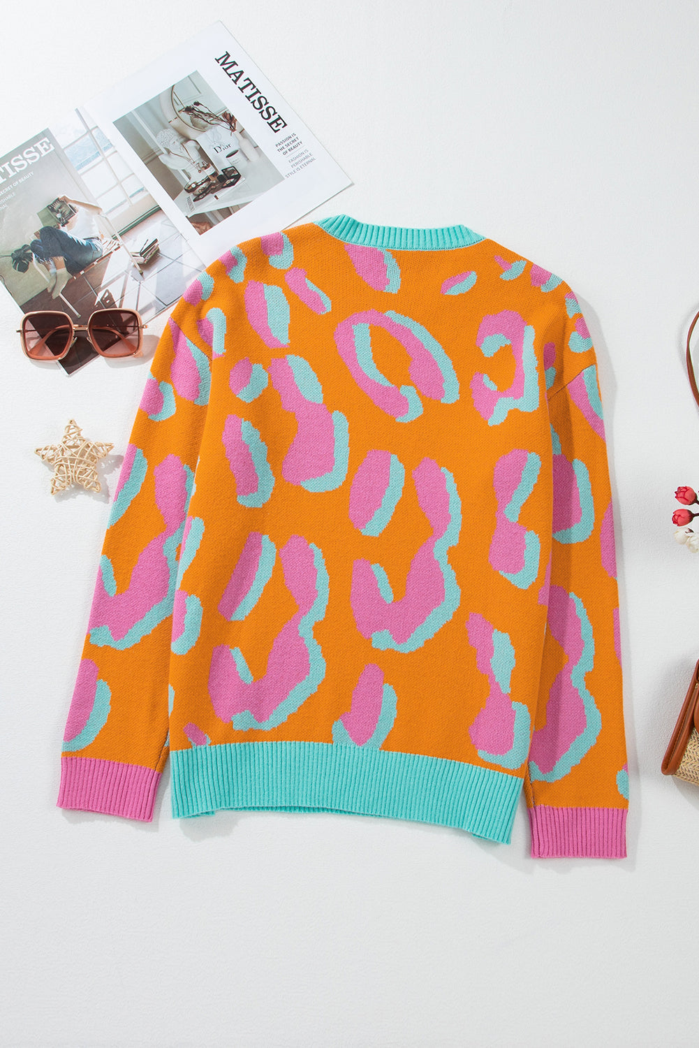 Threaded Pear Sophia Colorblock Ribbed Edge Sweater