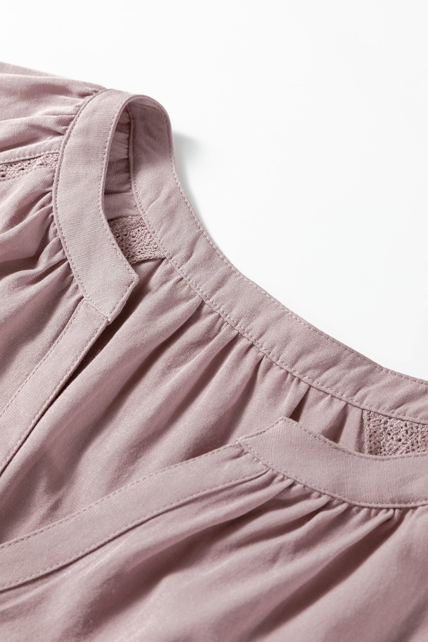 Threaded Pear Ainsley Slit Ruffled Loose Blouse