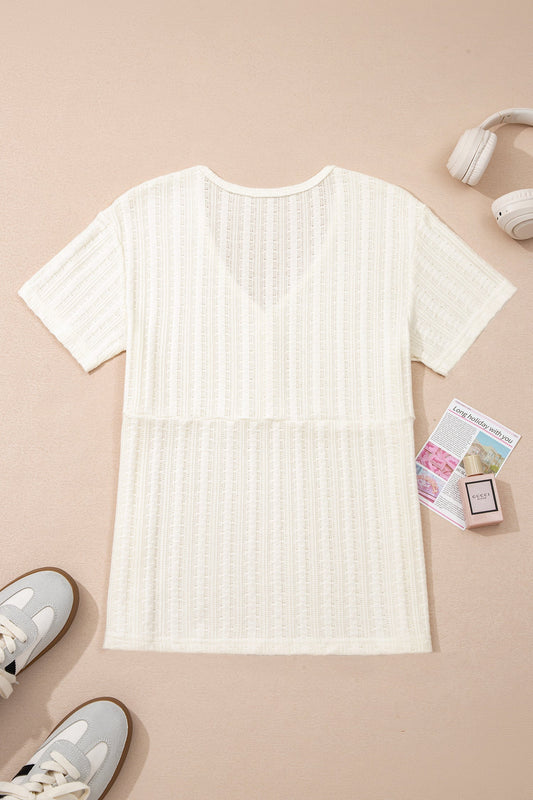Threaded Pear Frankie Raw Seam Henley Tee