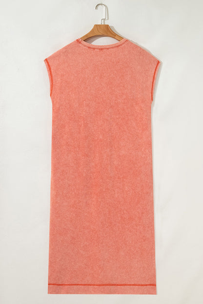 Threaded Pear Eloise Mineral Wash Pocketed T-shirt Long Dress