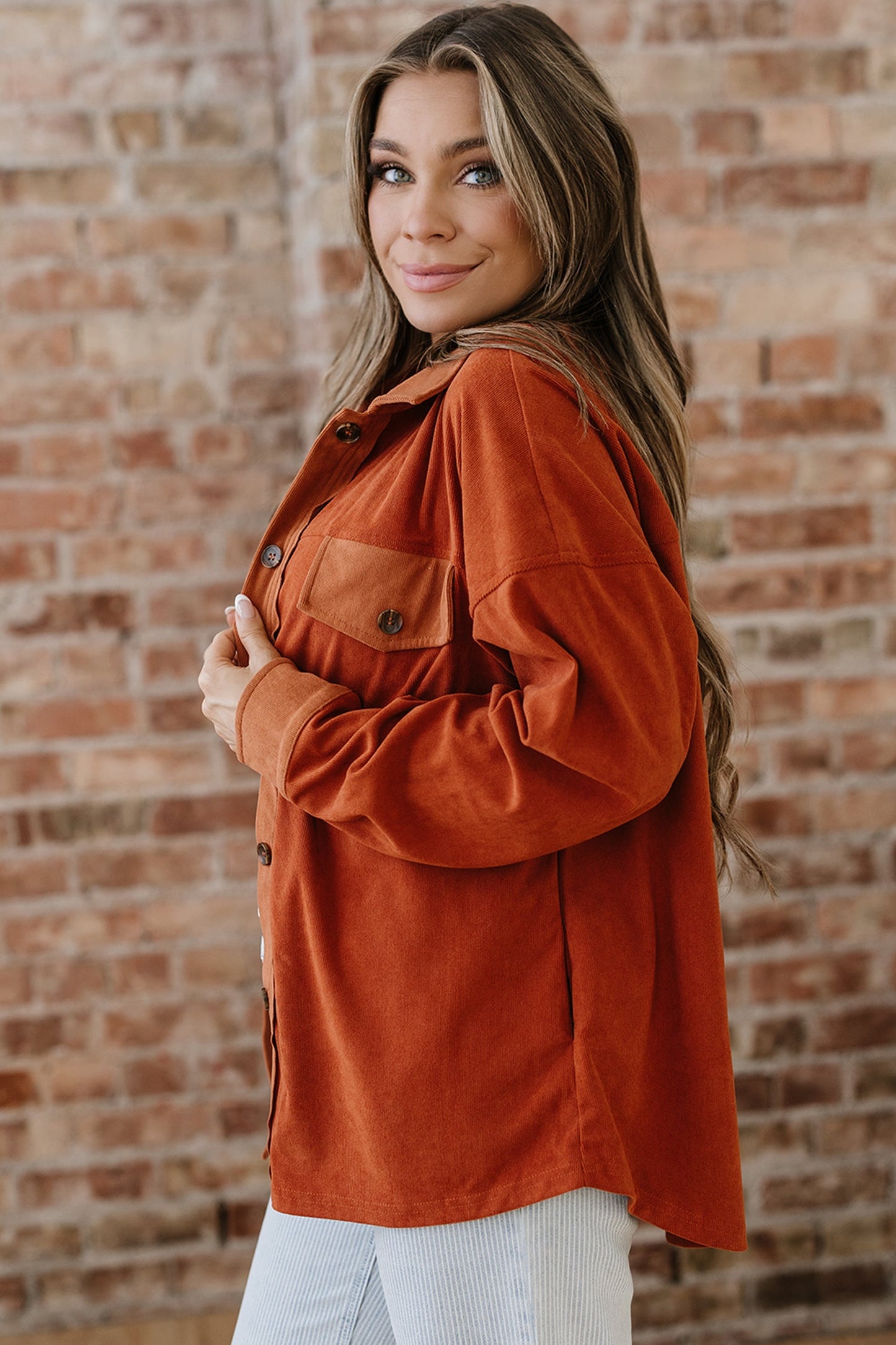 Threaded Pear Andrea Drop Shoulder Casual Shacket