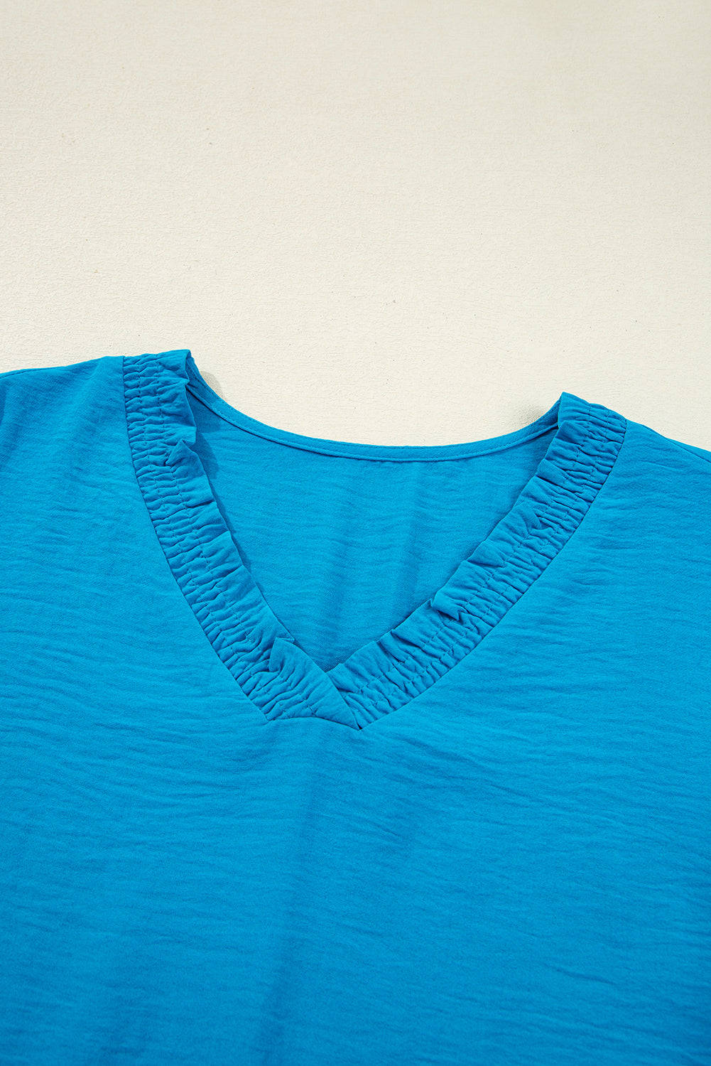 Threaded Pear Clara V Neckline Crinkled Blouse