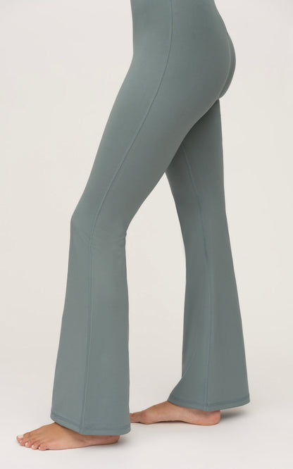 Illusion Ribbed Flare Jumpsuit