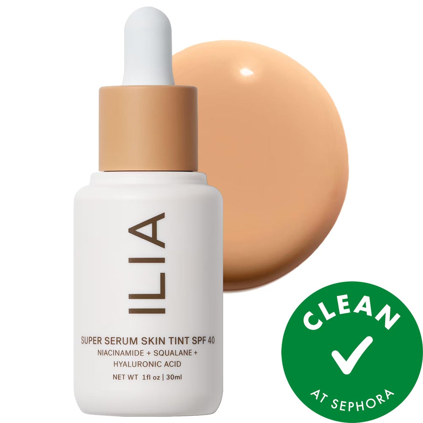 Ilia Super Serum Skin Tint SPF 40: Dewy, Light Coverage Foundation with Hyaluronic Acid & Niacinamide, Vegan & Cruelty-Free Skincare Makeup