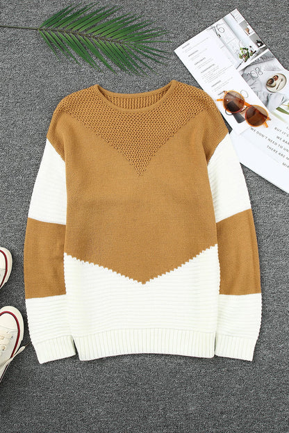 Threaded Pear Avery tone Chevron Pullover Sweater