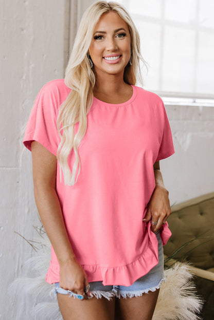 Threaded Pear Kimber Frilled Hem Loose Top